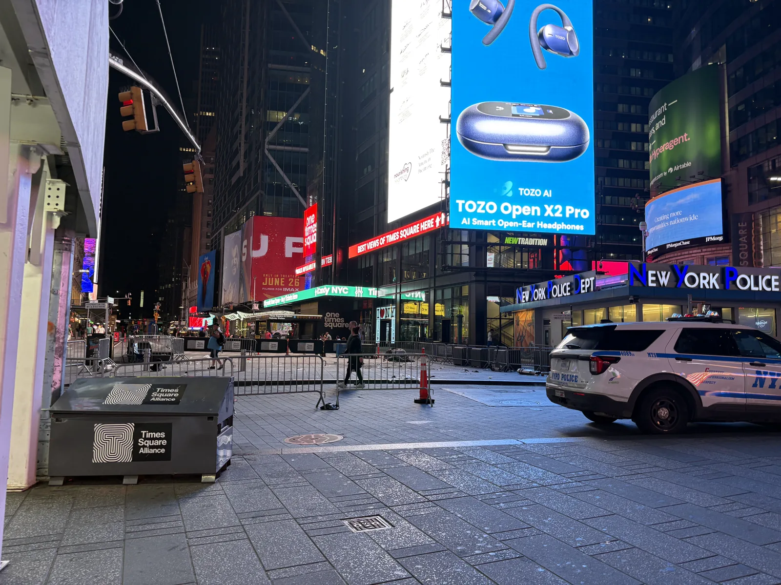 Times Square project footprint before the FOX One activation load-in